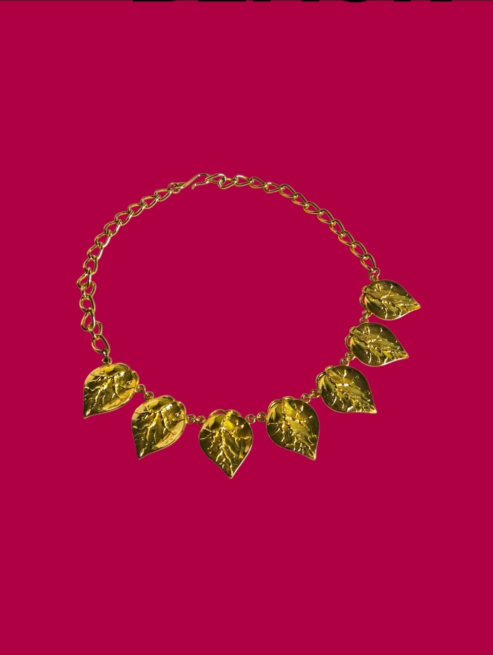 Vintage Gold Leaf Pendant Necklace